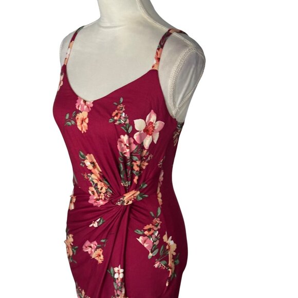 Nine Britton Vivienne Twist-Front Fitted Midi Floral Dress Sleeveless S NWOT - Picture 5 of 9